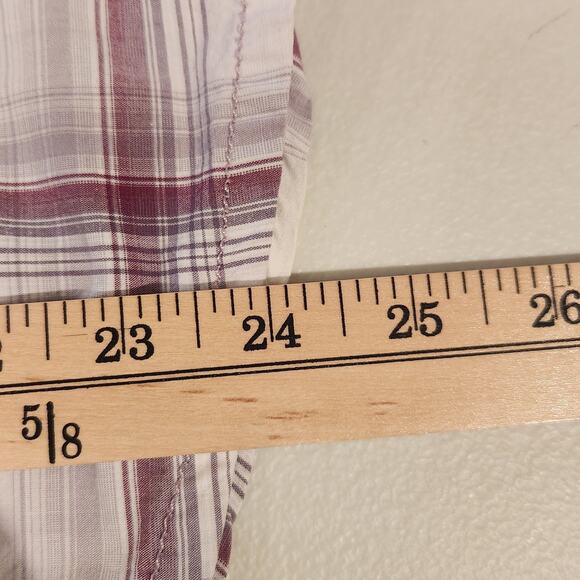 Carhartt Womens White Purple Plaid 3/4 Sleeve Button Up Size Medium Western Work - Picture 11 of 13